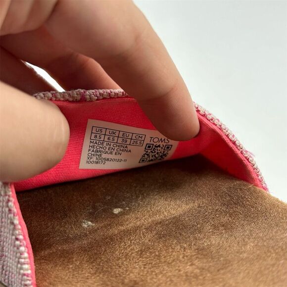 TOMS Women's Pink Espadrille Slingback Wedge Platform Sandals Size 8.5 - Picture 9 of 9